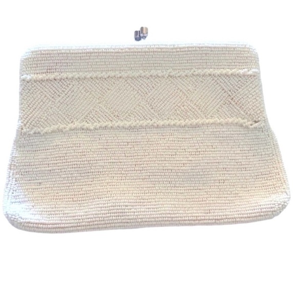 Bag by Debbie white beaded wristlet. Vintage. John Wind Imports. Made in… - Picture 1 of 6
